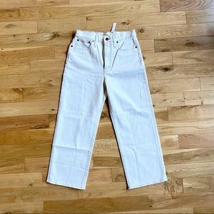 Madewell Slim Wide-leg Crop in Bone